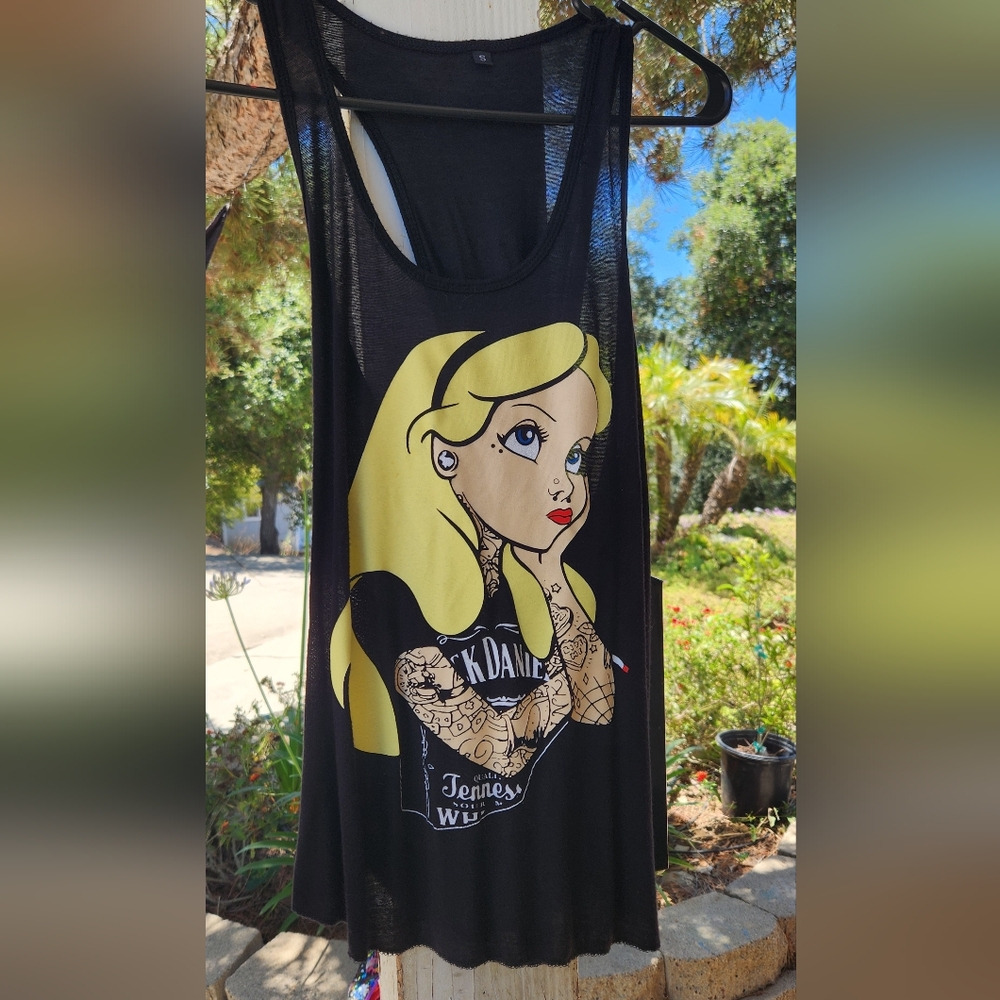 Alice in Wonderland with Tattoos Graphic Tank Top